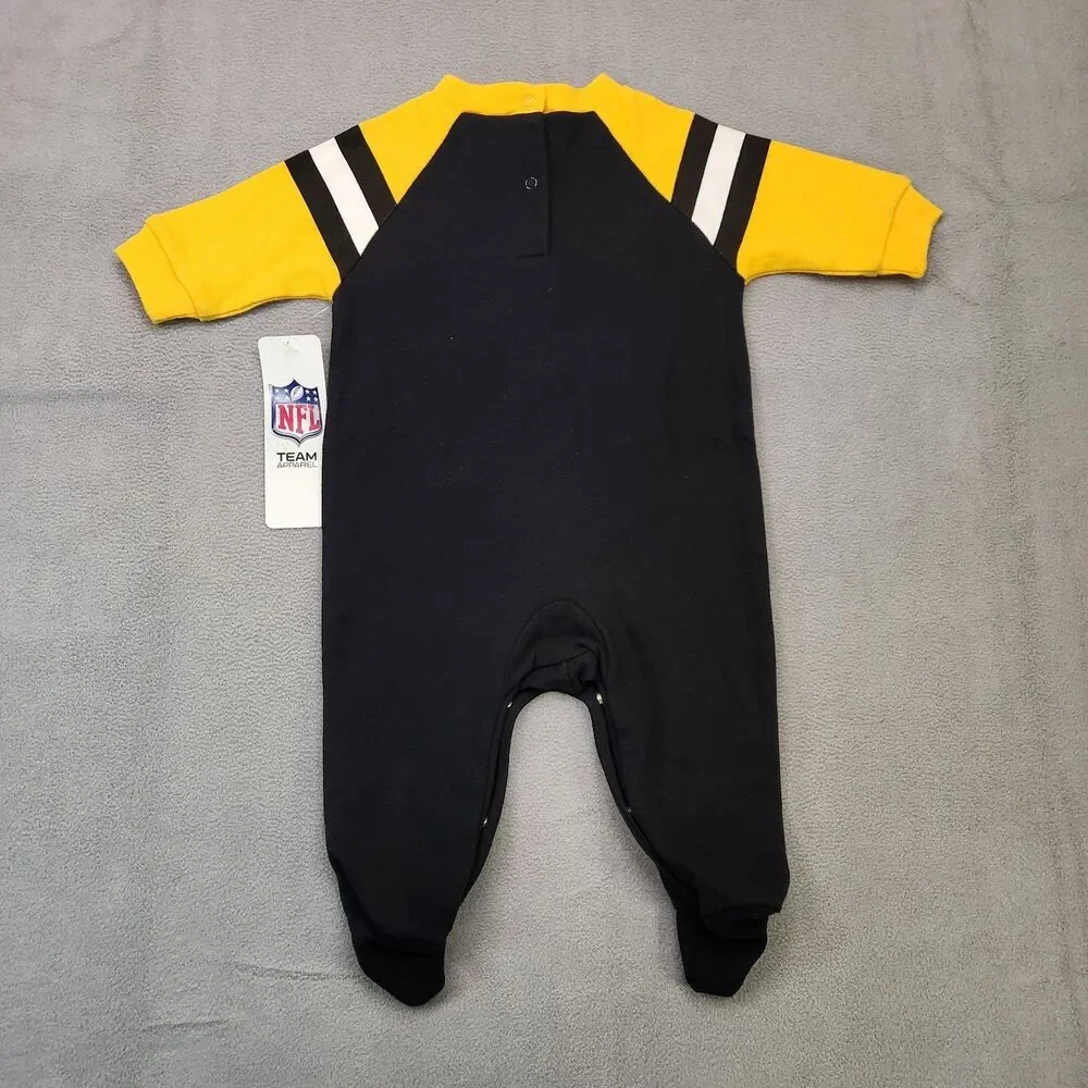 NWT NFL Pittsburgh Steelers Baby IT'S TIME TO‎ PLAY Sleeper Size 0-3 M Gerber